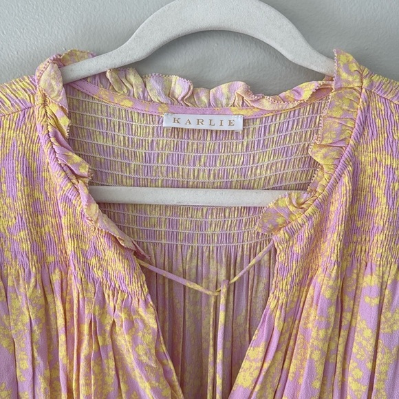 Karlie Ruffle Sleeve Tiered Midi Dress - Picture 2 of 7